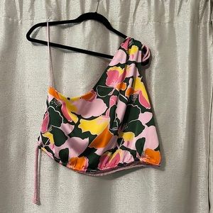 Sugarlips One Shoulder Tropical Crop Top